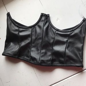 Faux Leather Corset